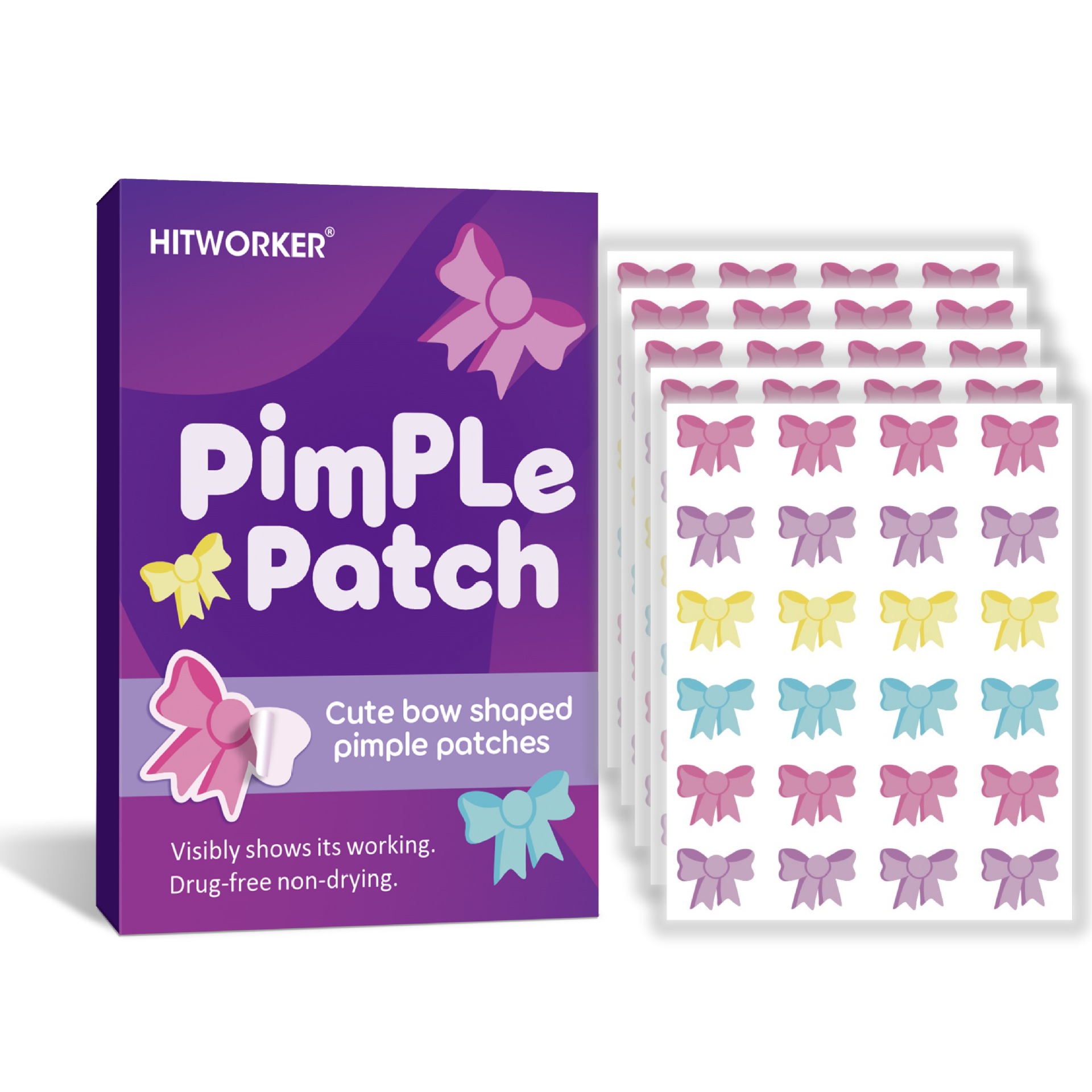 Hydrocolloid Acne Patch - 120 Stuks Boogvormige Acne Puistjespleisters, Leuke