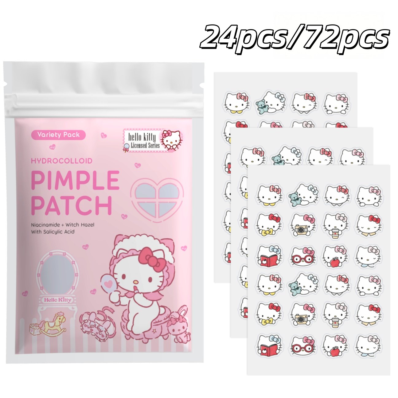 Hydrocolloid Acne Patch - 24/72 stuks Hello Kitty Hydrocolloïde puistpleisters,